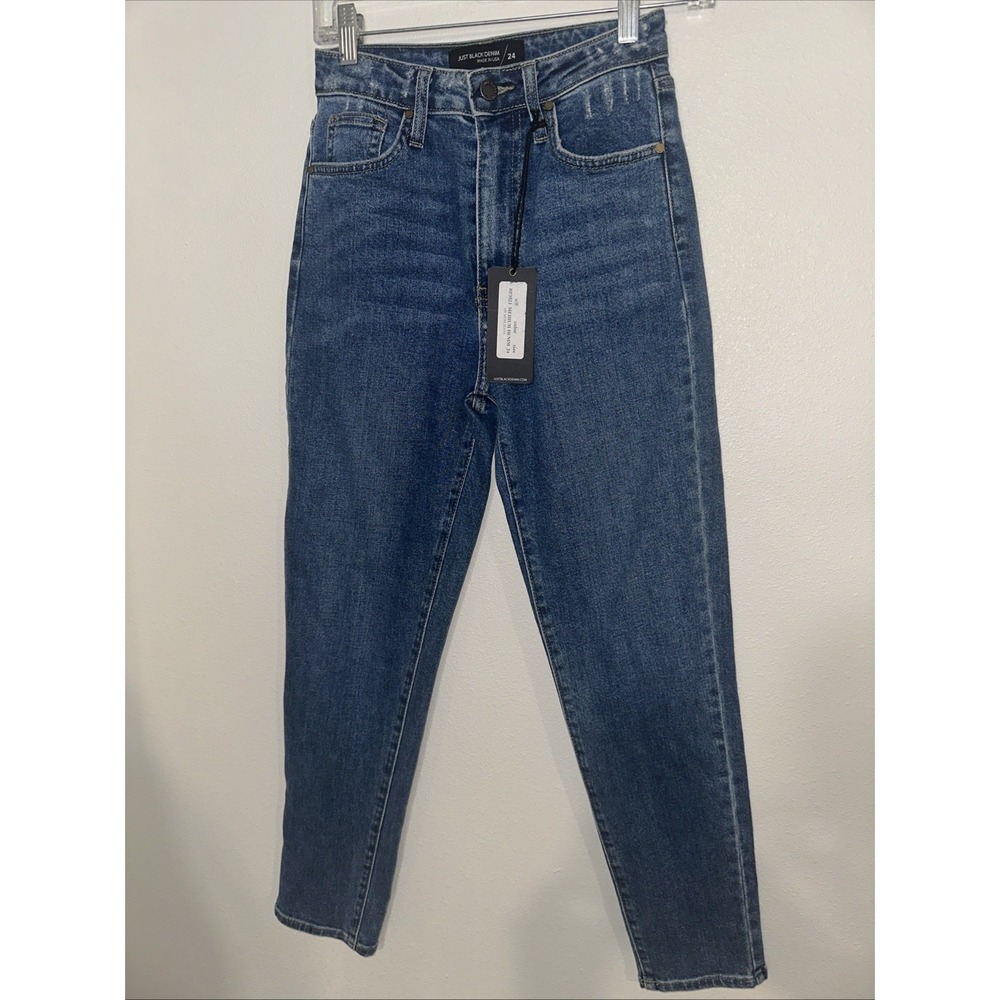 just black denim jeans Blue Size 24 High Rise‎ Mom Jeans Made In USA